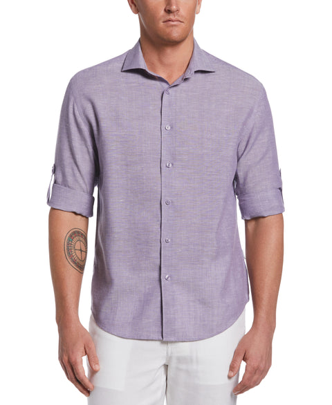 TravelSelect™ Linen-Blend Shirt (Mystical) 