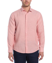 Travelselect™ Linen-Blend Rolled Sleeve Shirt (Terra Cotta) 