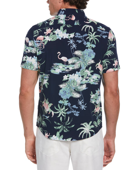 Tropical Flamingo Print Shirt (Naval Academy) 