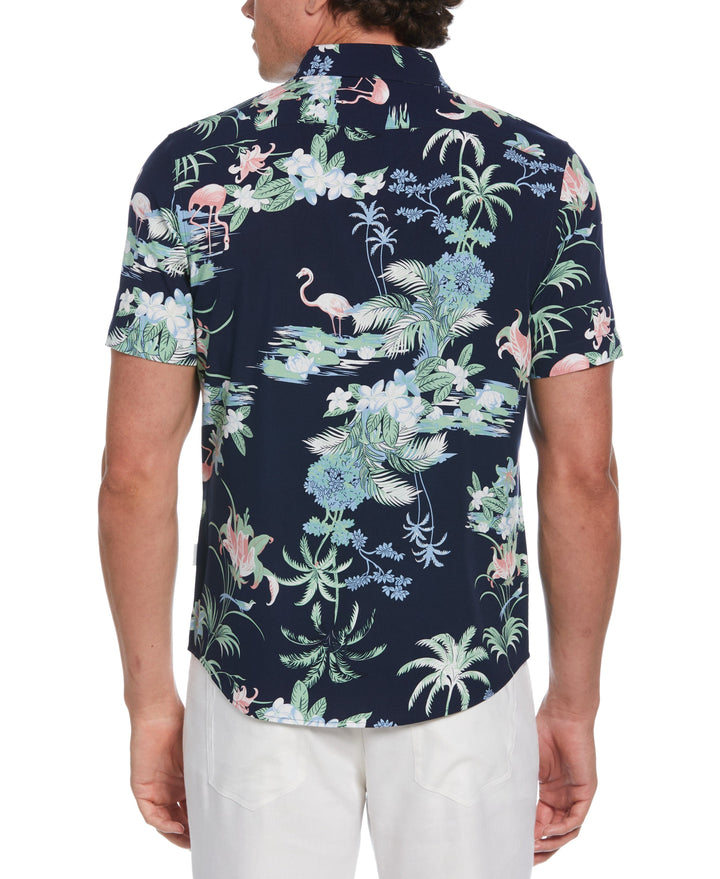 Tropical Flamingo Print Shirt (Naval Academy) 