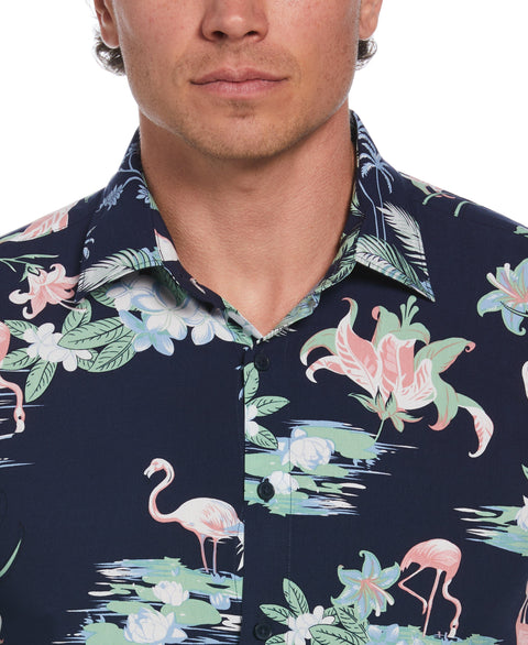 Tropical Flamingo Print Shirt (Naval Academy) 