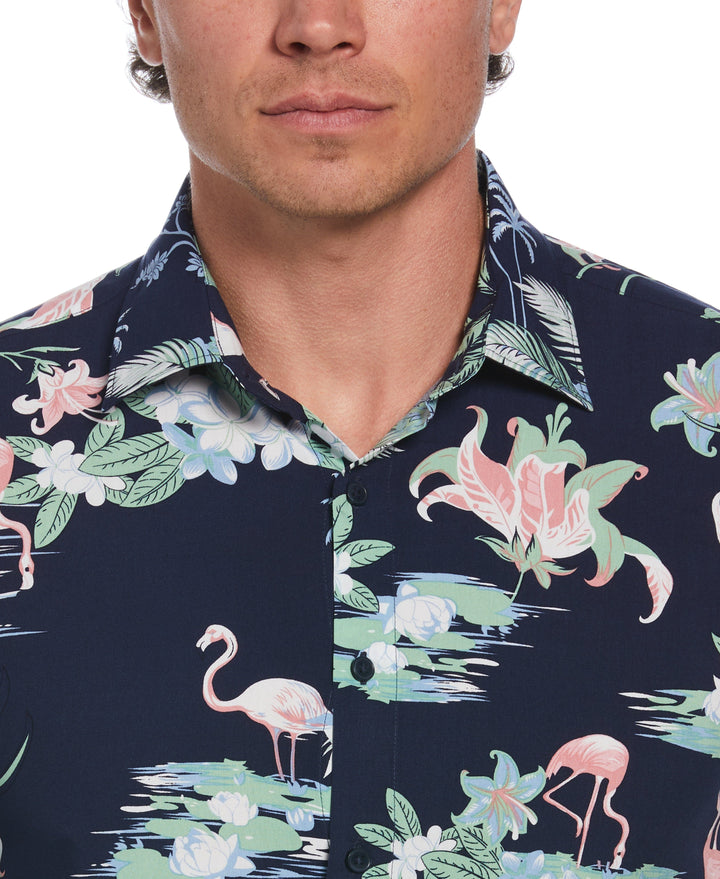 Tropical Flamingo Print Shirt (Naval Academy) 