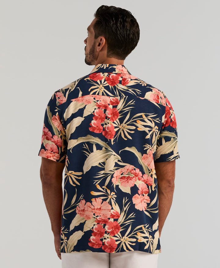 Tropical Floral Print Shirt (Pageant Blue) 