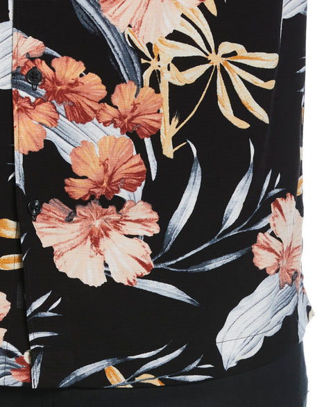 Tropical Floral Print Shirt (Jet Black) 
