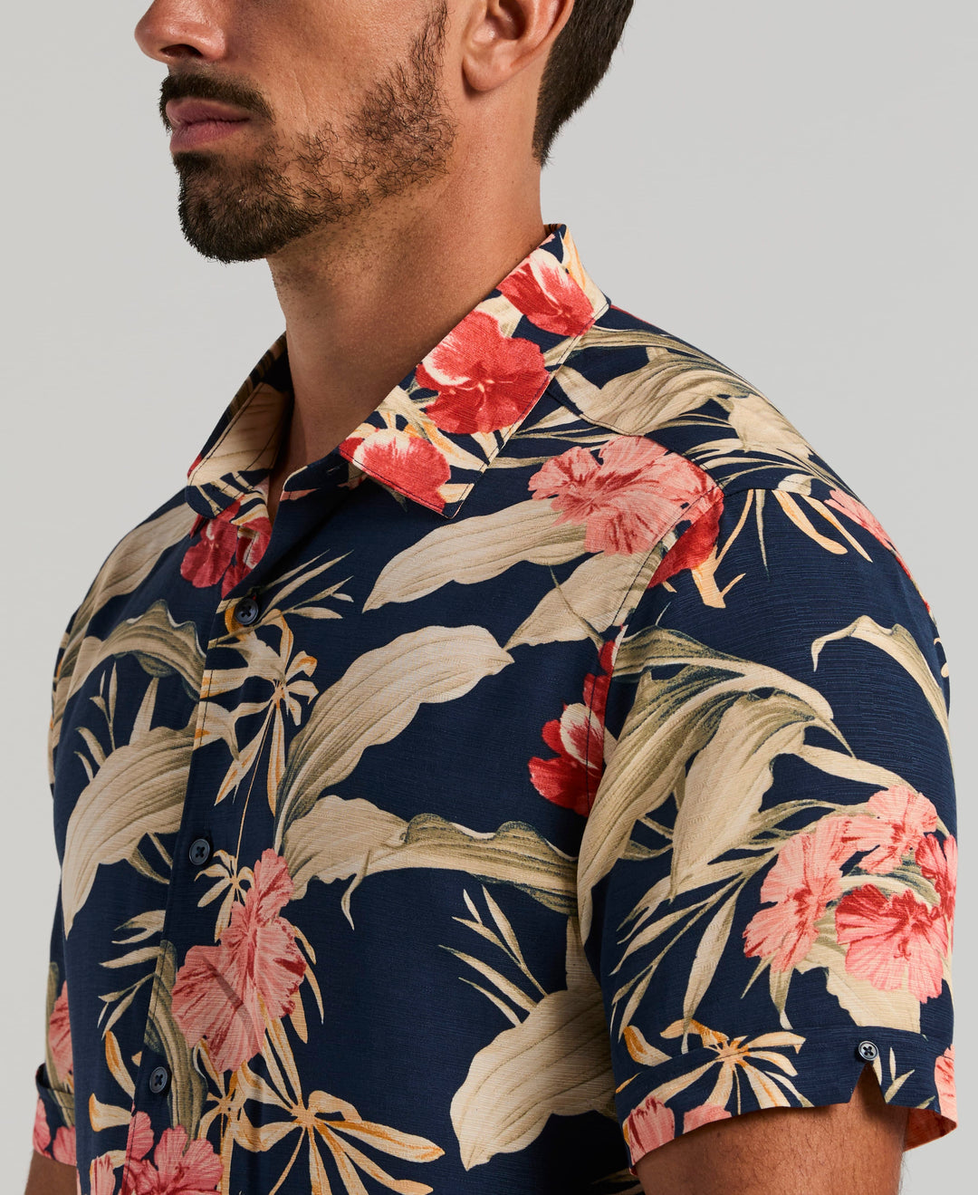 Tropical Floral Print Shirt (Pageant Blue) 