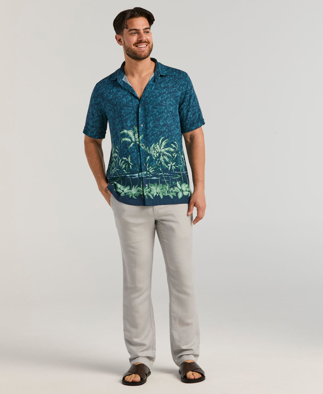 Tropical Horizon Print Shirt (Moonlit Ocean) 