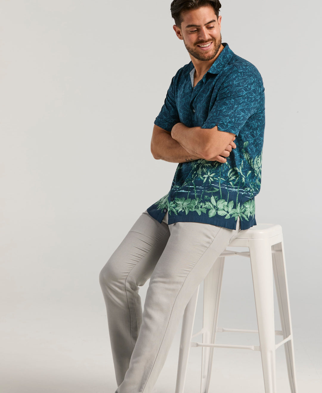 Tropical Horizon Print Shirt (Moonlit Ocean) 