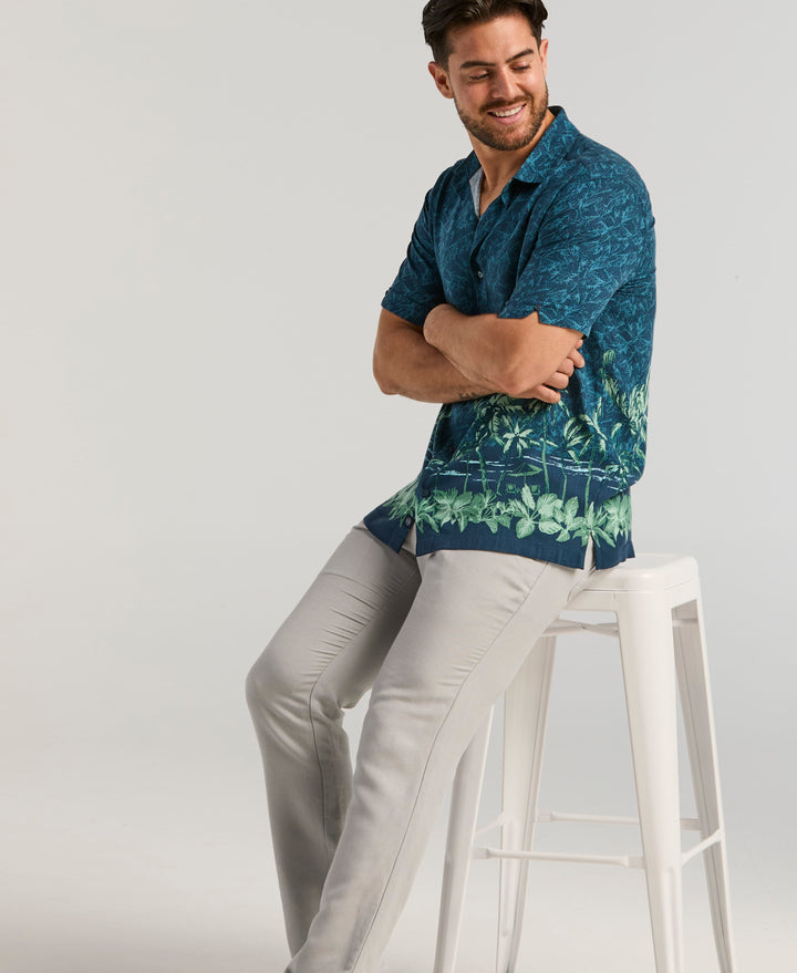 Tropical Horizon Print Shirt (Moonlit Ocean) 