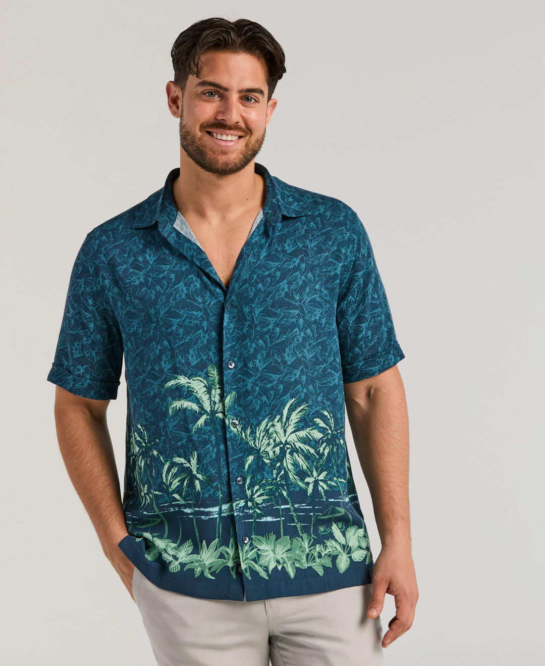 Tropical Horizon Print Shirt (Moonlit Ocean) 