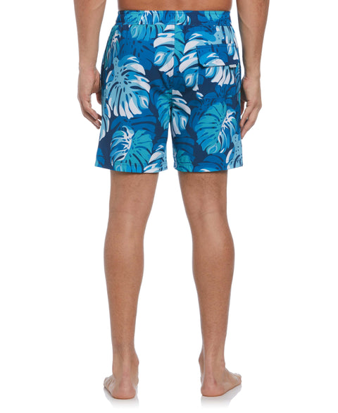 Tropical Leaf Print Swim Short (Titan) 