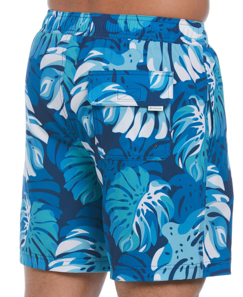 Tropical Leaf Print Swim Short (Titan) 