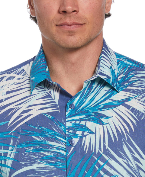 Tropical Leaves Print Shirt (Dutch Blue) 