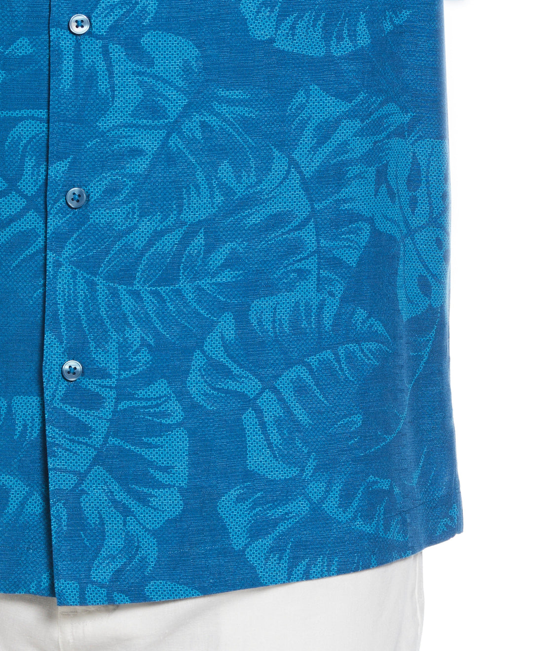 Tropical Leaves Print Shirt (Blue Sapphire) 