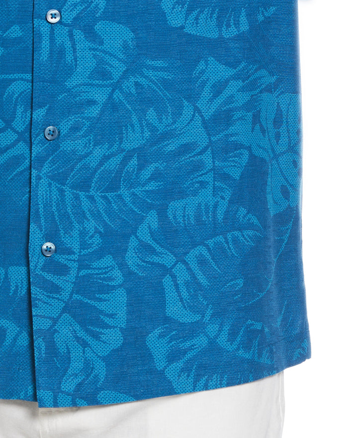 Tropical Leaves Print Shirt (Blue Sapphire) 