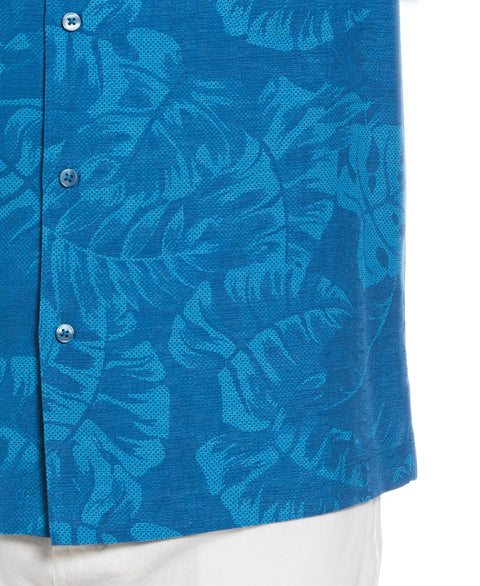 Tropical Leaves Print Shirt (Blue Sapphire) 