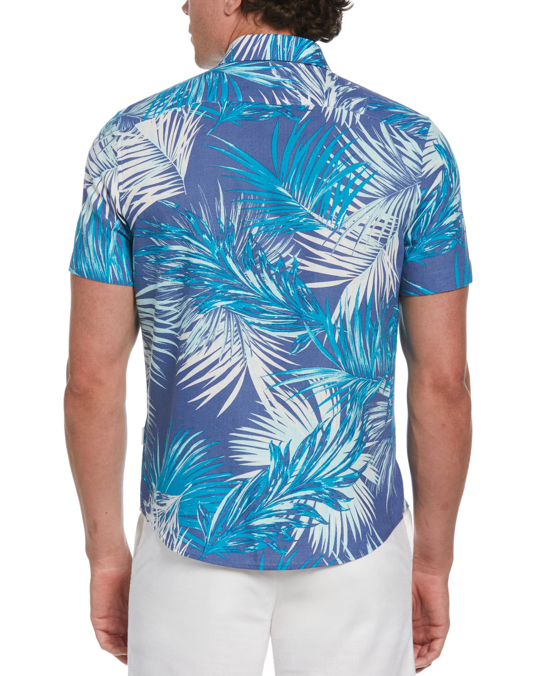 Tropical Leaves Print Shirt (Dutch Blue) 