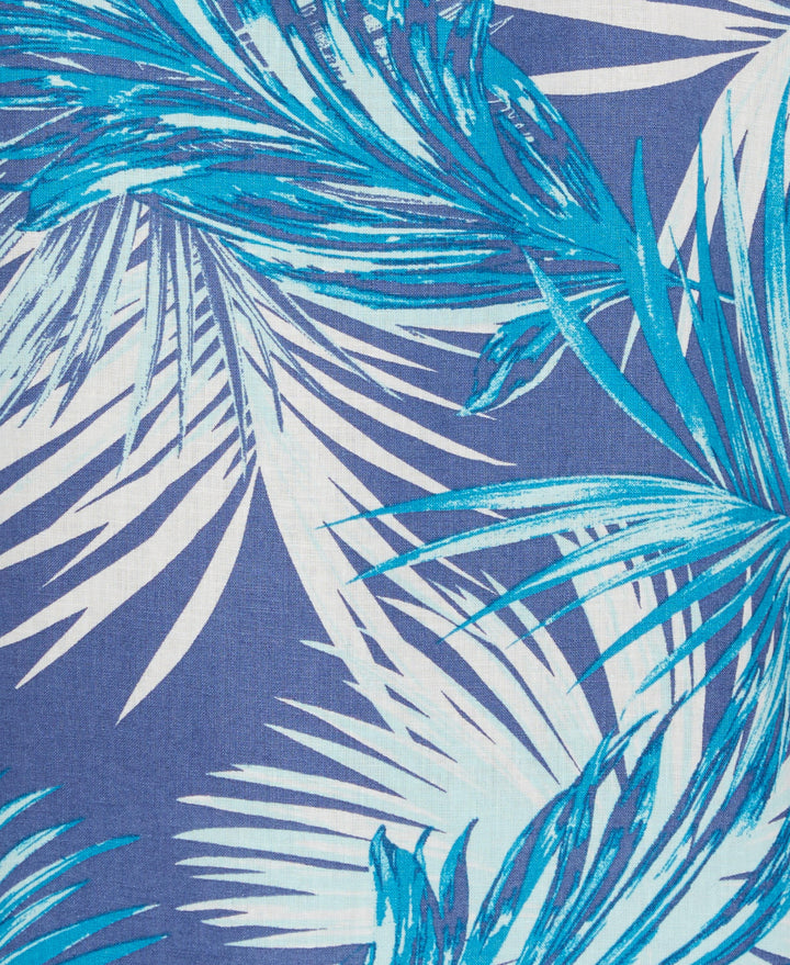 Tropical Leaves Print Shirt (Dutch Blue) 