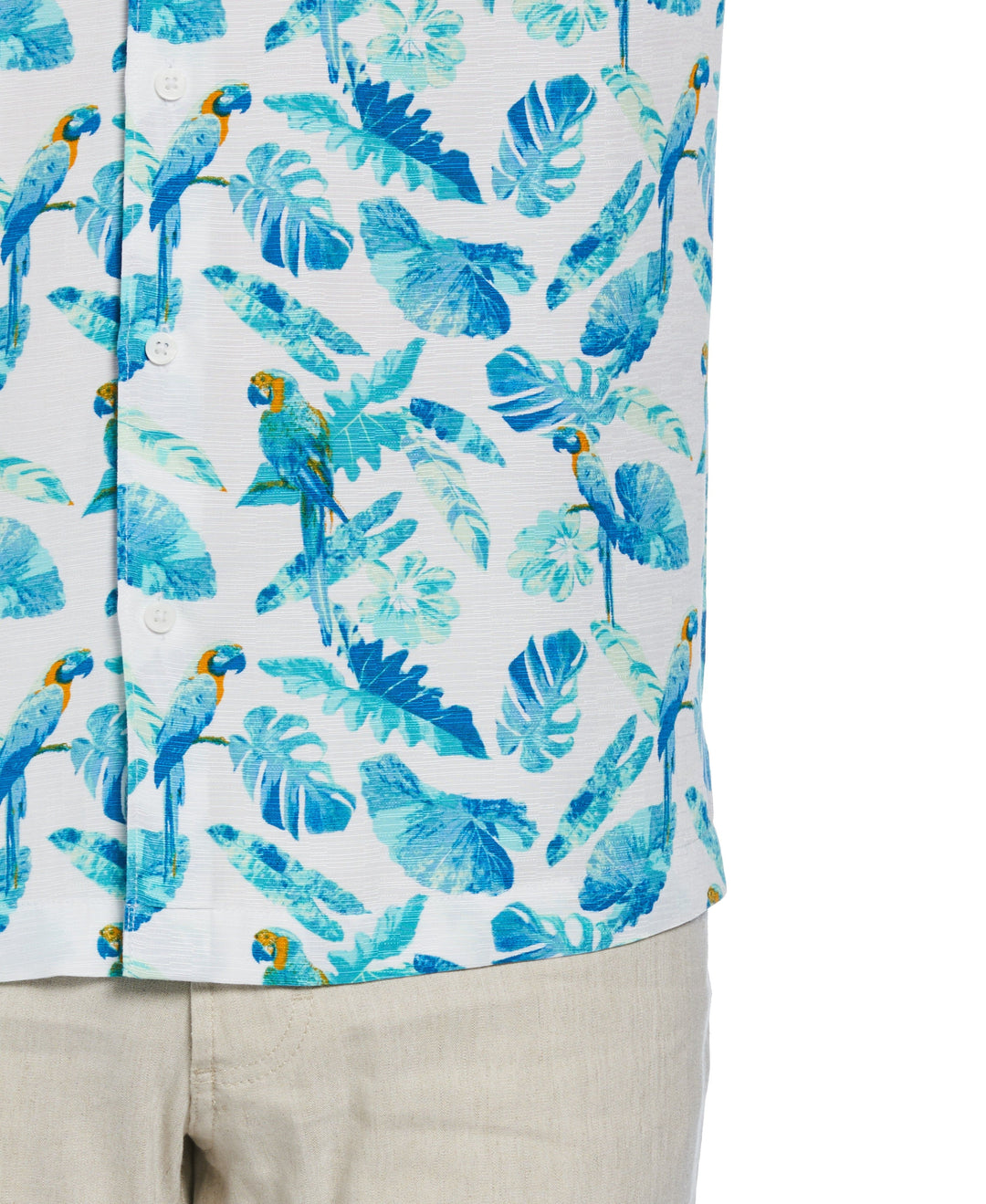 Tropical Parrot Print Shirt (Brilliant White) 
