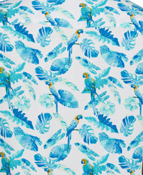 Tropical Parrot Print Shirt (Brilliant White) 