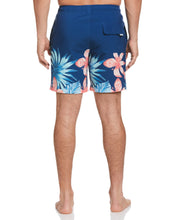 Tropical Placement Print 7" Swim Short (Navy Peony) 