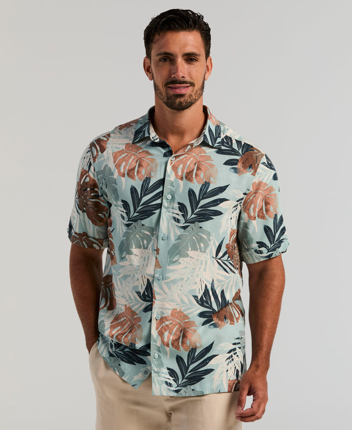 Tropical Print Shirt (Cloud Blue) 