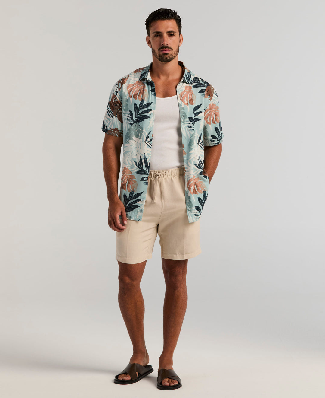 Tropical Print Shirt (Cloud Blue) 