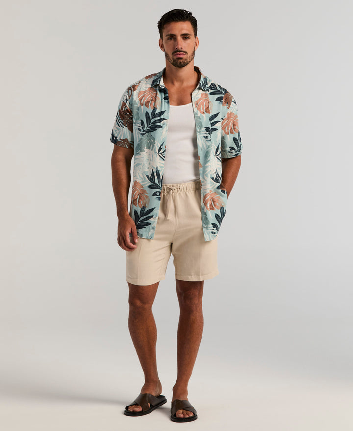 Tropical Print Shirt (Cloud Blue) 