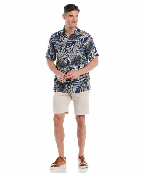 Tropical Pointillism Print Shirt (Dress Blues) 