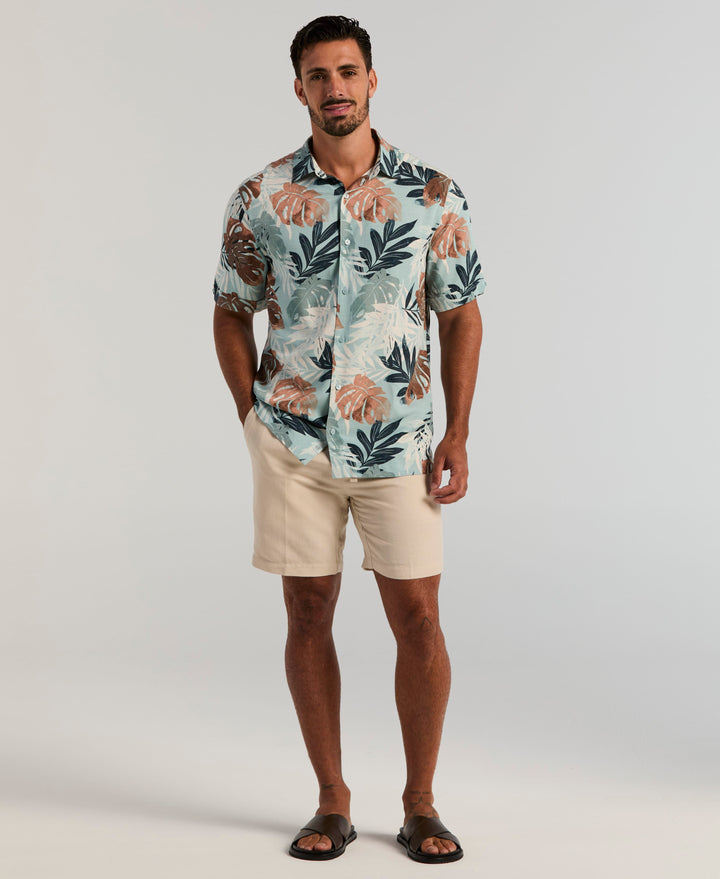 Tropical Print Shirt (Cloud Blue) 