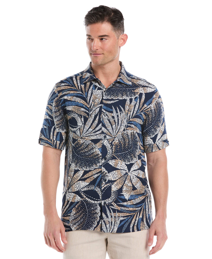 Tropical Pointillism Print Shirt (Dress Blues) 
