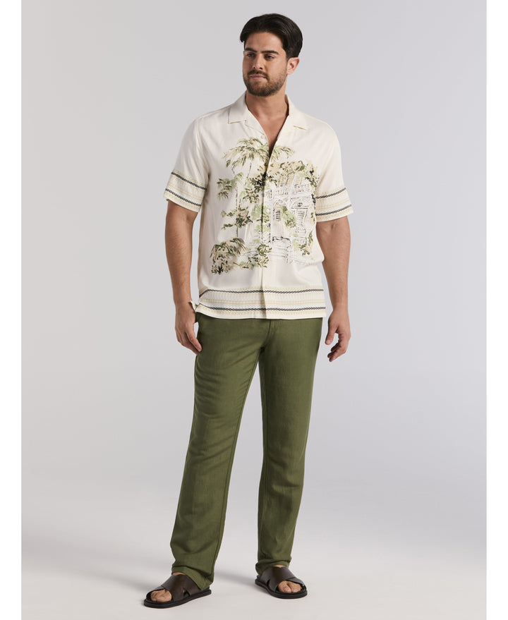 Twill Scenic Print Shirt-Casual Shirts-Cubavera