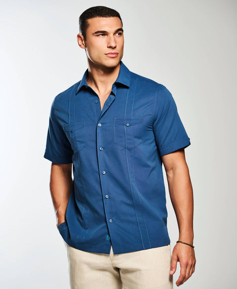 Two-Pocket Double Pintuck Shirt-Casual Shirts-Cubavera
