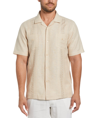 Two Pocket Embroidered Guayabera Shirt (Cuban Sand) 