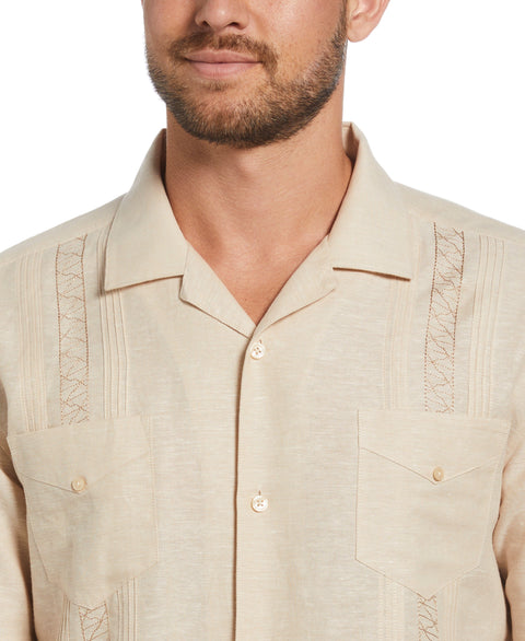Two Pocket Embroidered Guayabera Shirt (Cuban Sand) 