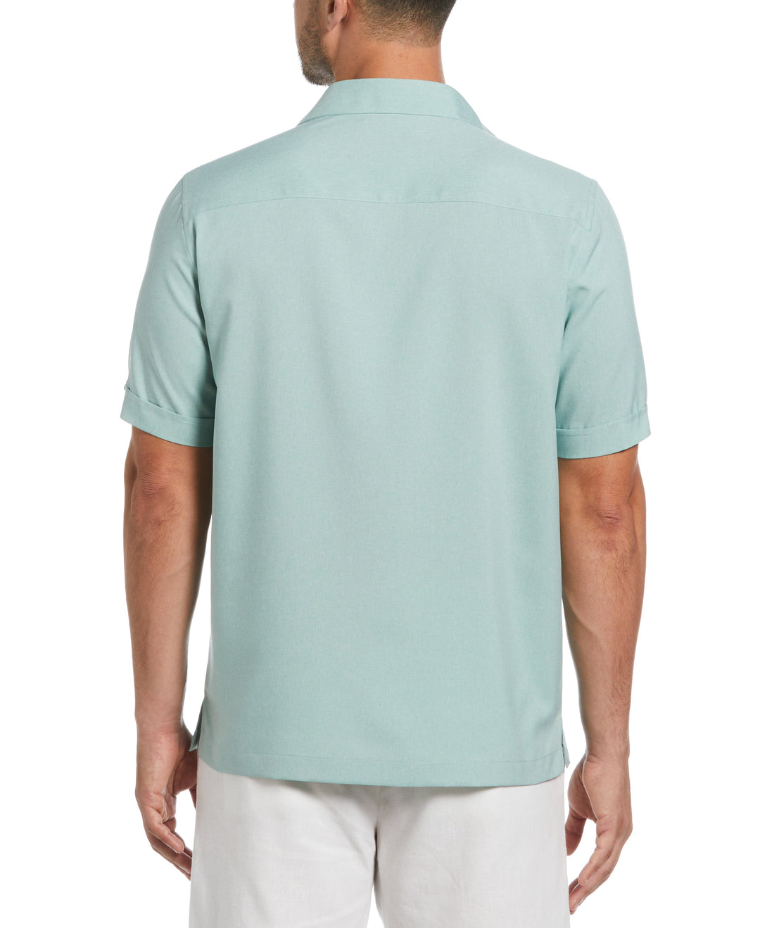 Two-Tone Cross Tuck Chambray Shirt (Blue Surf) 