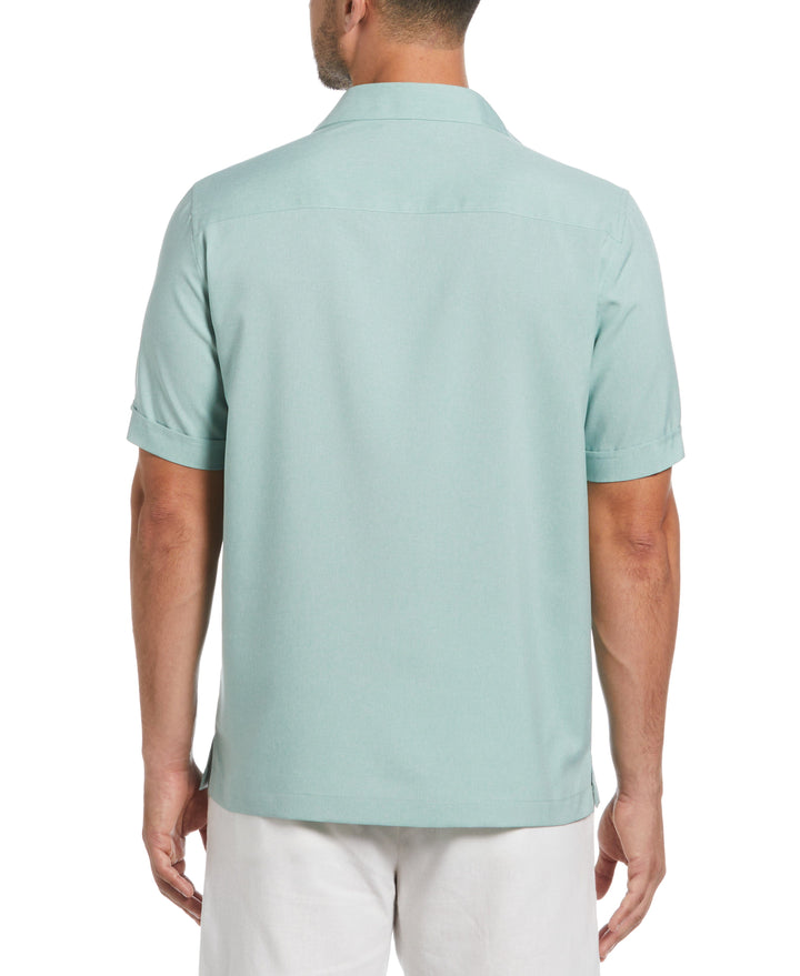 Two-Tone Cross Tuck Chambray Shirt (Blue Surf) 