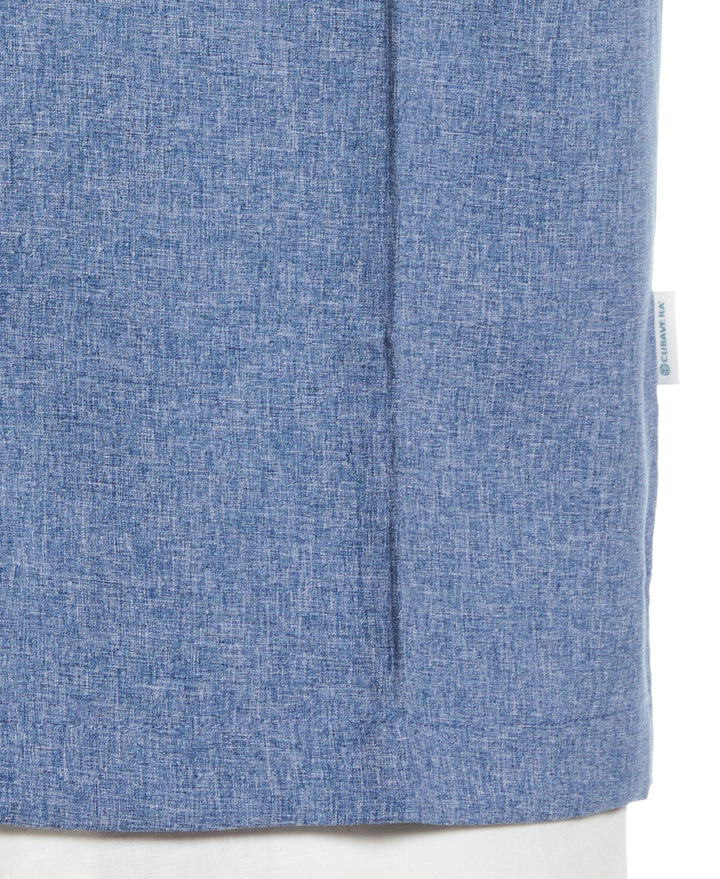 Two-Tone Cross Tuck Chambray Shirt (Estate Blue) 