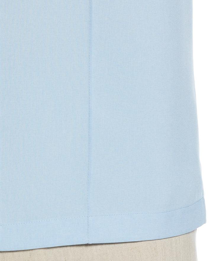 Two-Tone Cross Tuck Chambray Shirt (Cerulean) 