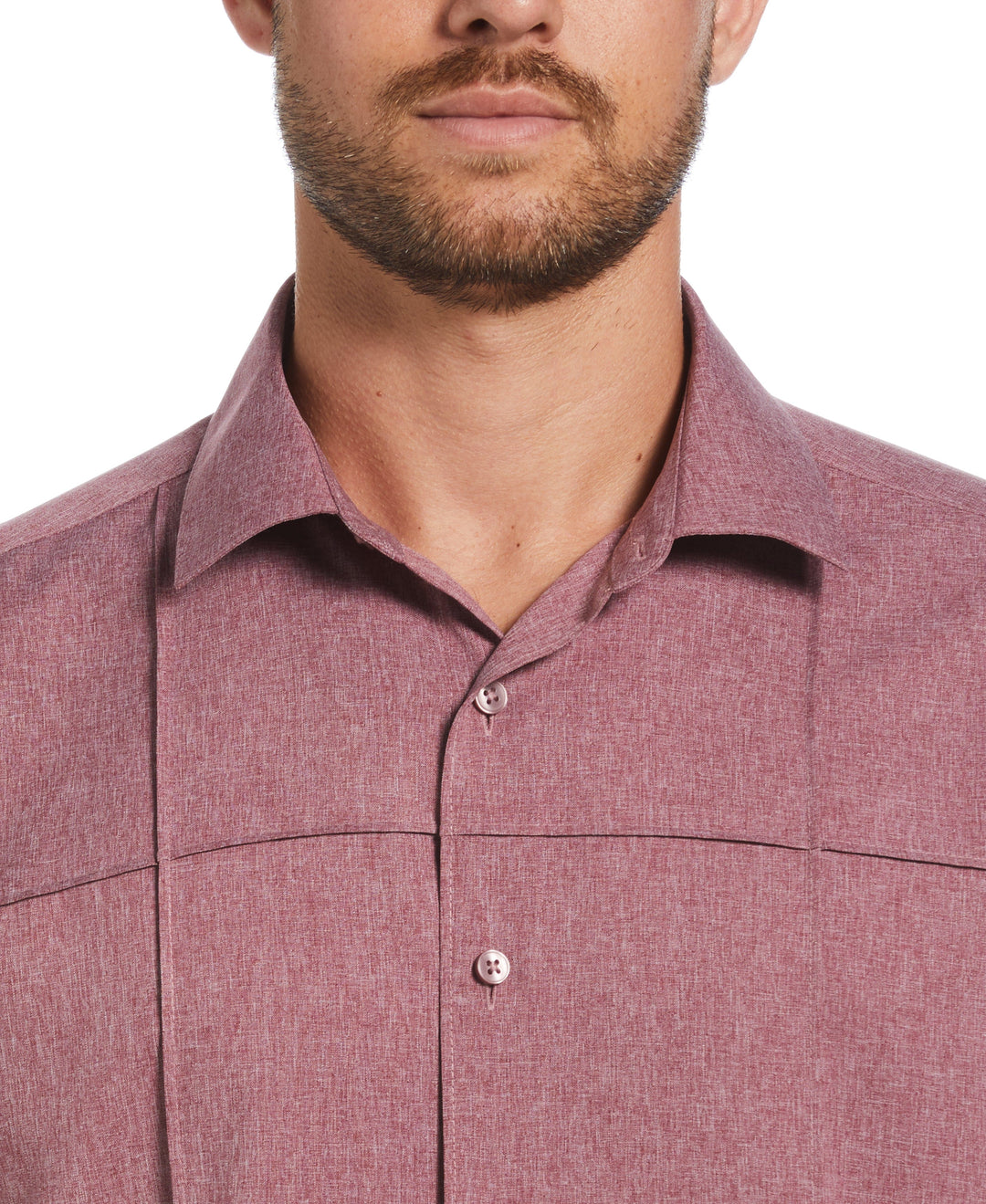 Two-Tone Cross Tuck Chambray Shirt (Hawthorn Rose) 