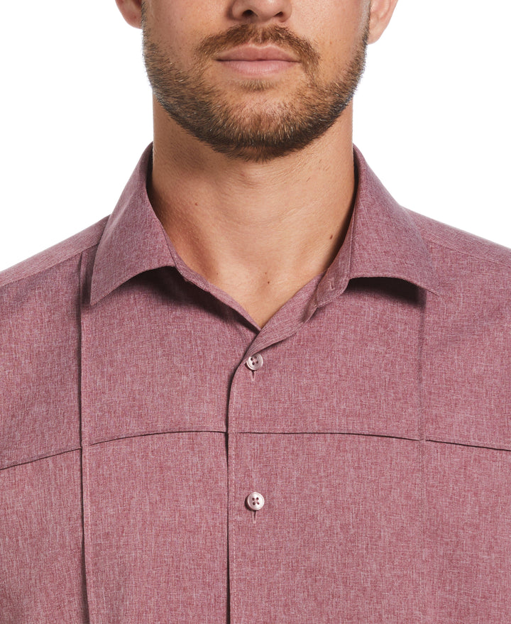 Two-Tone Cross Tuck Chambray Shirt (Hawthorn Rose) 