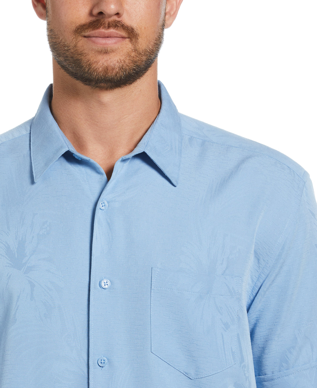 Two-Tone One Pocket Floral Print Shirt (Allure) 