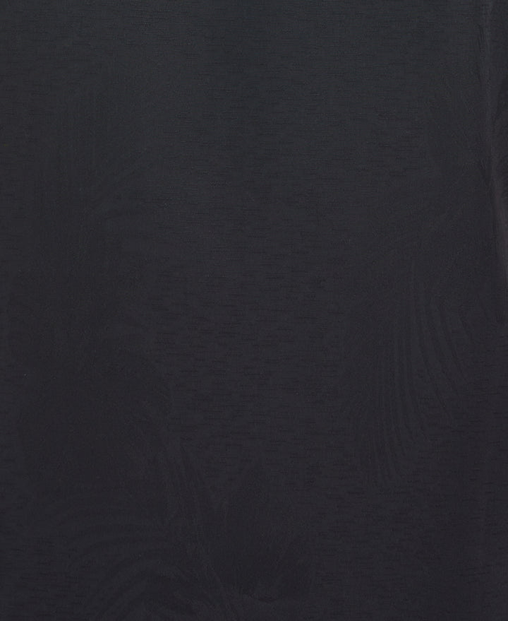 Two-Tone One Pocket Floral Print Shirt (Jet Black) 