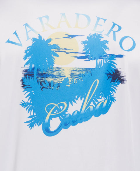 Varadero Cuba Print Sun Protection Shirt (Brilliant White) 