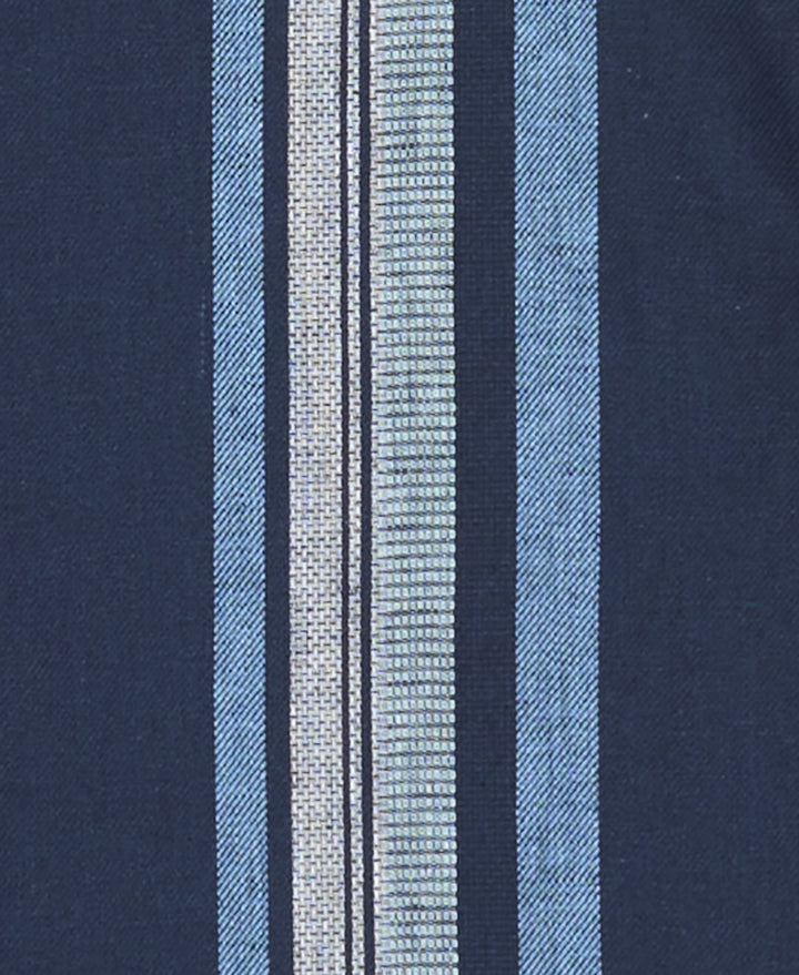 Linen Blend Dobby Panel Shirt (Pageant Blue) 