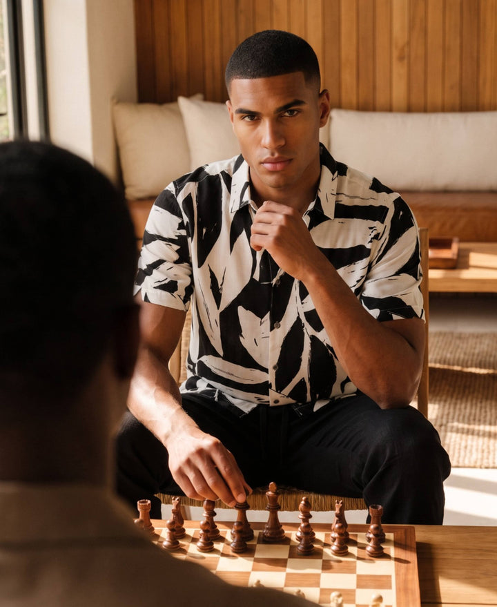 Viscose Tropical Print Shirt-Casual Shirts-Cubavera