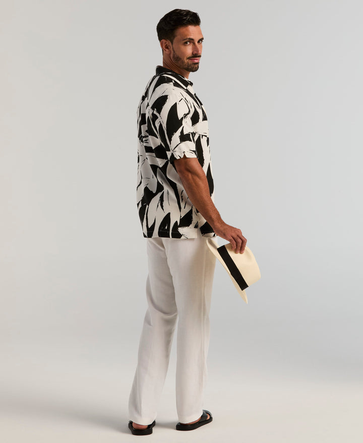 Viscose Tropical Print Shirt (Egret) 