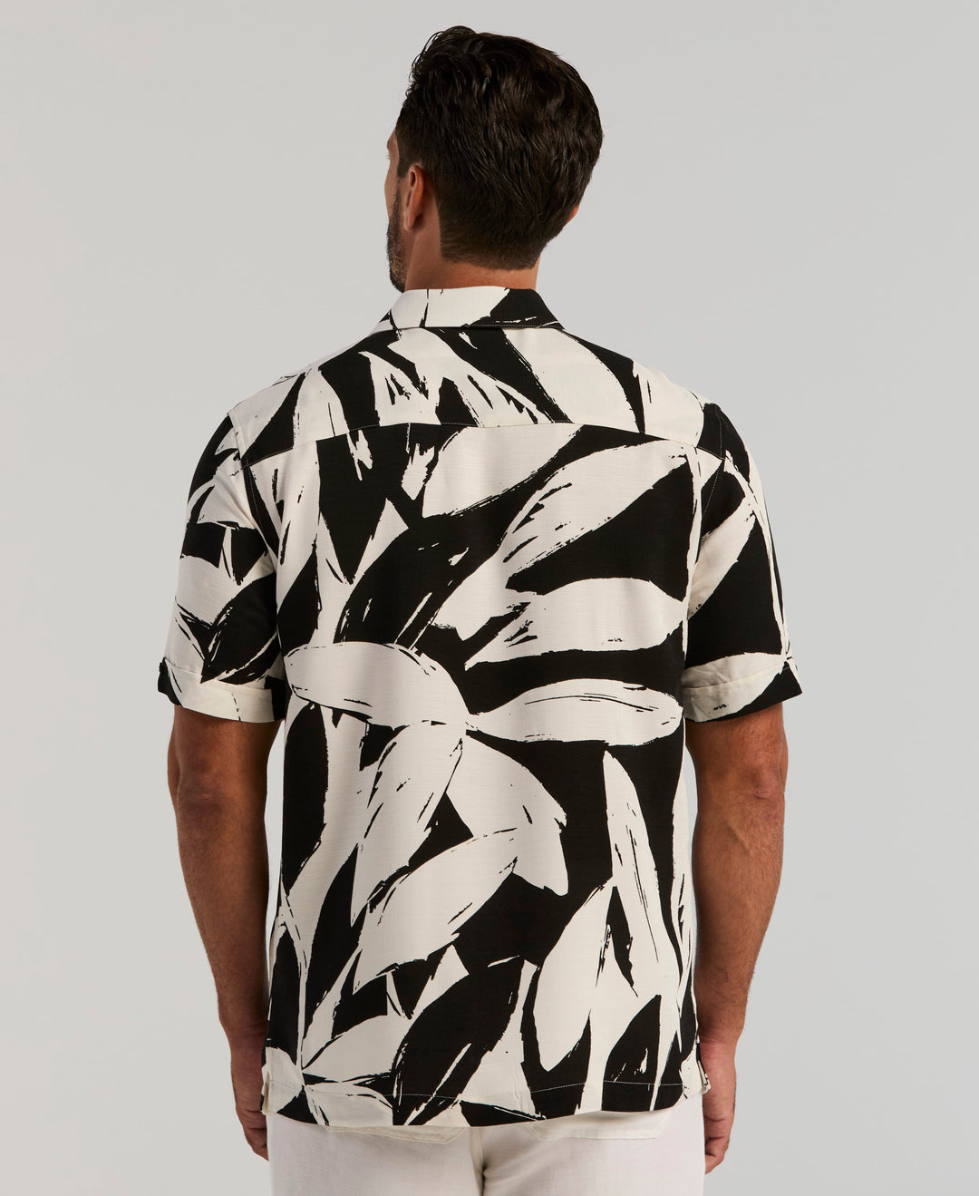 Viscose Tropical Print Shirt (Egret) 