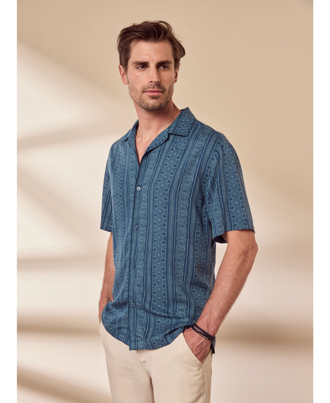 Viscose Twill Print Shirt-Casual Shirts-Cubavera