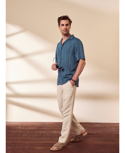 Viscose Twill Print Shirt-Casual Shirts-Cubavera