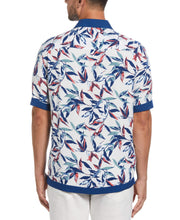 Watercolor Leaf Print Textured Shirt (Brilliant White) 